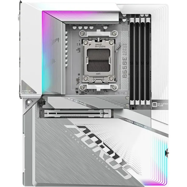 Placă de bază GIGABYTE B650E AORUS STEALTH ICE AM5 Alb - imagine 2