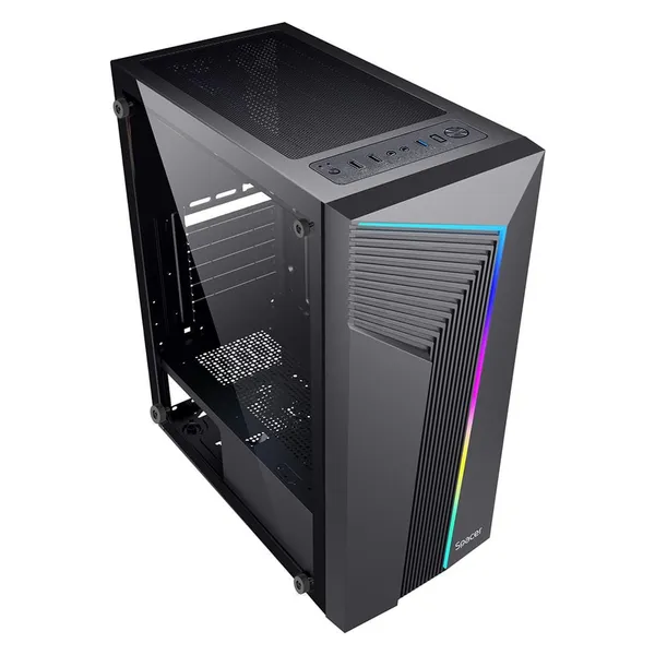 Carcasă PC SPACER WARRIOR Mid Tower Negru ATX - imagine 3