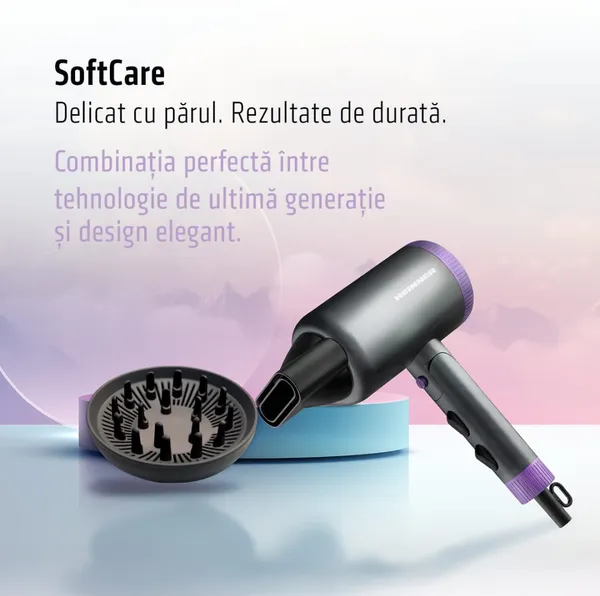 Uscător de păr HEINNER HHD-R20DC-GYV 2000W Gri-Mov - imagine 5
