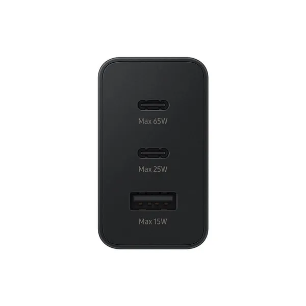 Încărcător SAMSUNG Power Trio 65W 2x USB-C 1x USB-A Negru - imagine 2