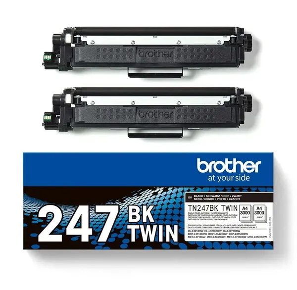 Toner BROTHER TN247BKTWIN Dual-Pack Negru 3000 Pagini - imagine 2