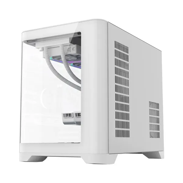 Carcasă PC 1STPLAYER UV6 Cube Tower ARGB Alb - imagine 5