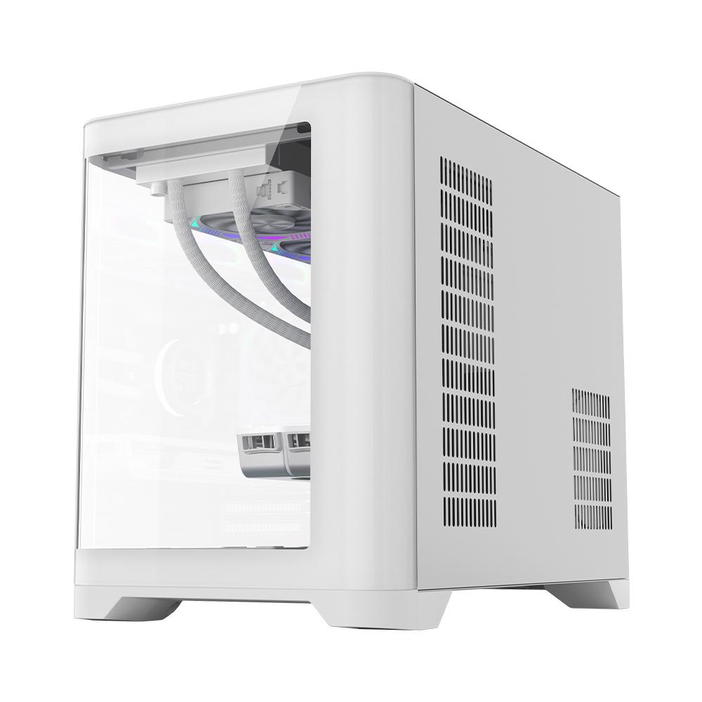 Carcasă PC 1STPLAYER UV6 Cube Tower ARGB Alb - imagine 5