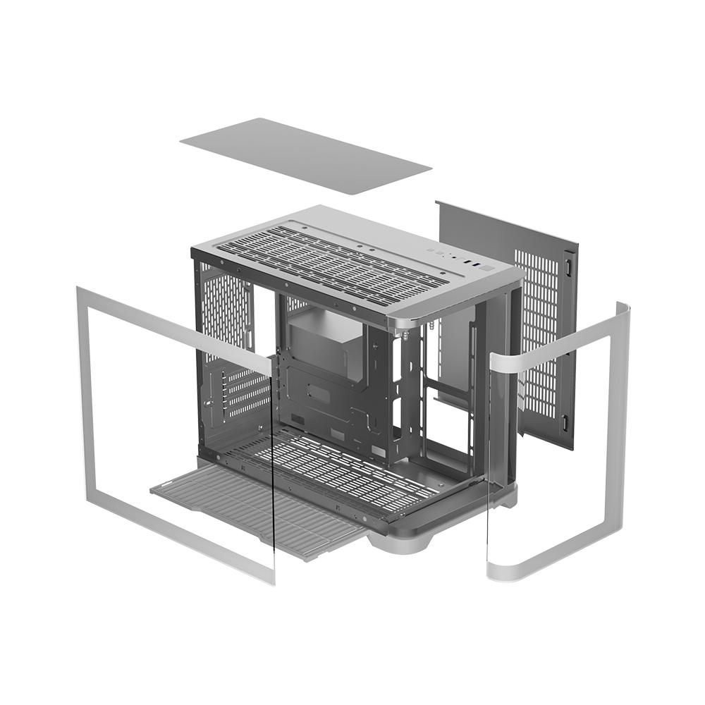 Carcasă PC 1STPLAYER UV6 Cube Tower ARGB Alb - imagine 7
