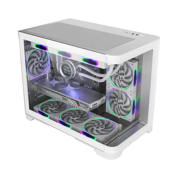 Carcasă PC 1STPLAYER UV6 Cube Tower ARGB Alb - imagine 2