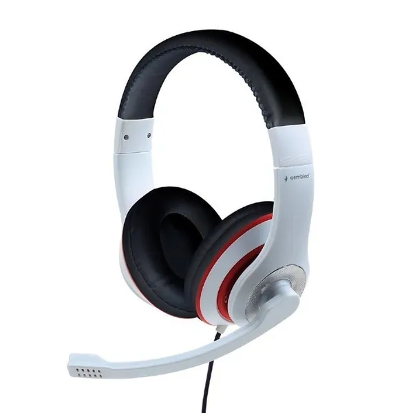 Căști GEMBIRD MHS-03-WTRDBK Cu Fir Jack 3.5mm Alb/Negru