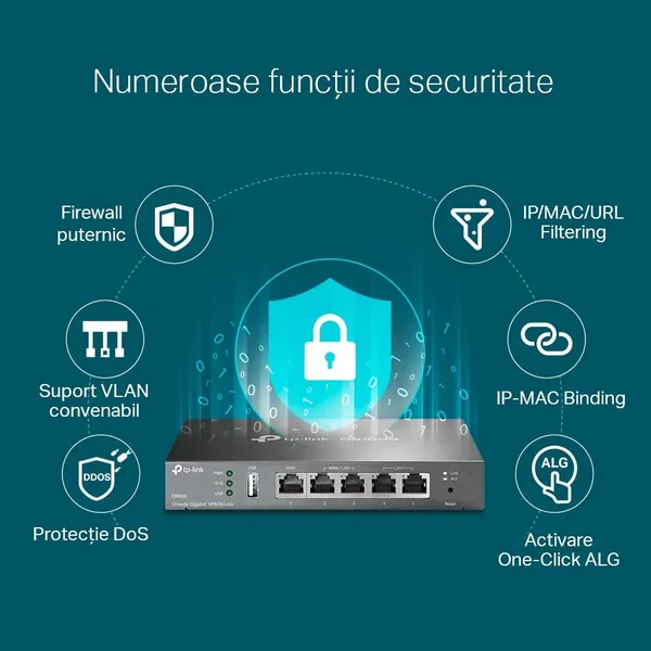 Router TP-LINK ER605 Omada Gigabit VPN V2 - imagine 8