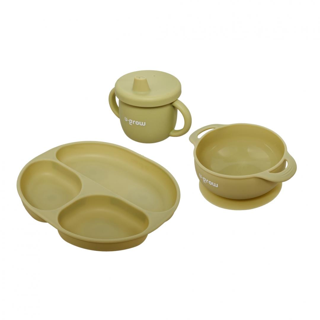 Set diversificare U-GROW Silicon Bol Farfurie Cană Olive