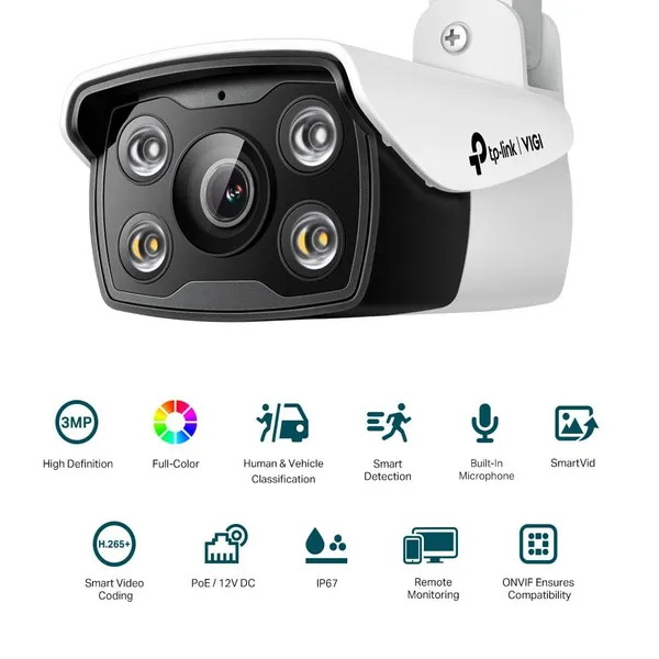 Cameră de supraveghere TP-LINK VIGI C330 3MP Bullet Exterior IP67 - imagine 4