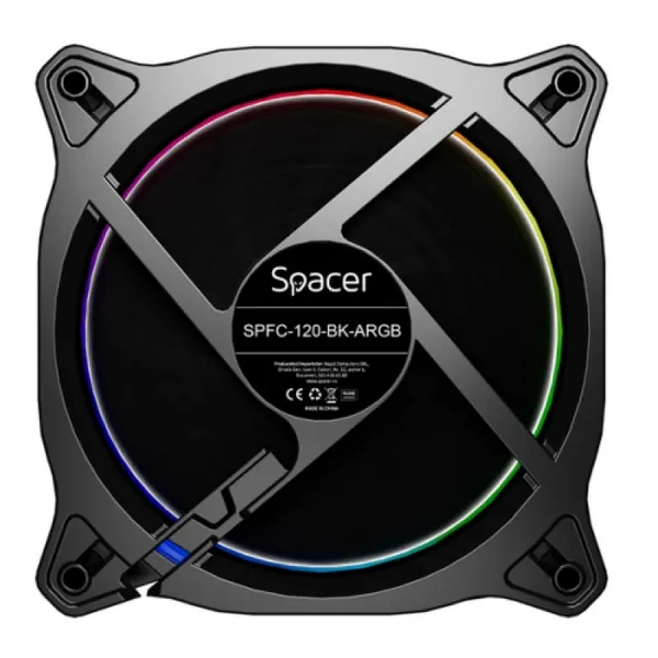 Ventilator Carcasa SPACER SPFC-120-BK-ARGB 12 cm 2200 rpm ARGB