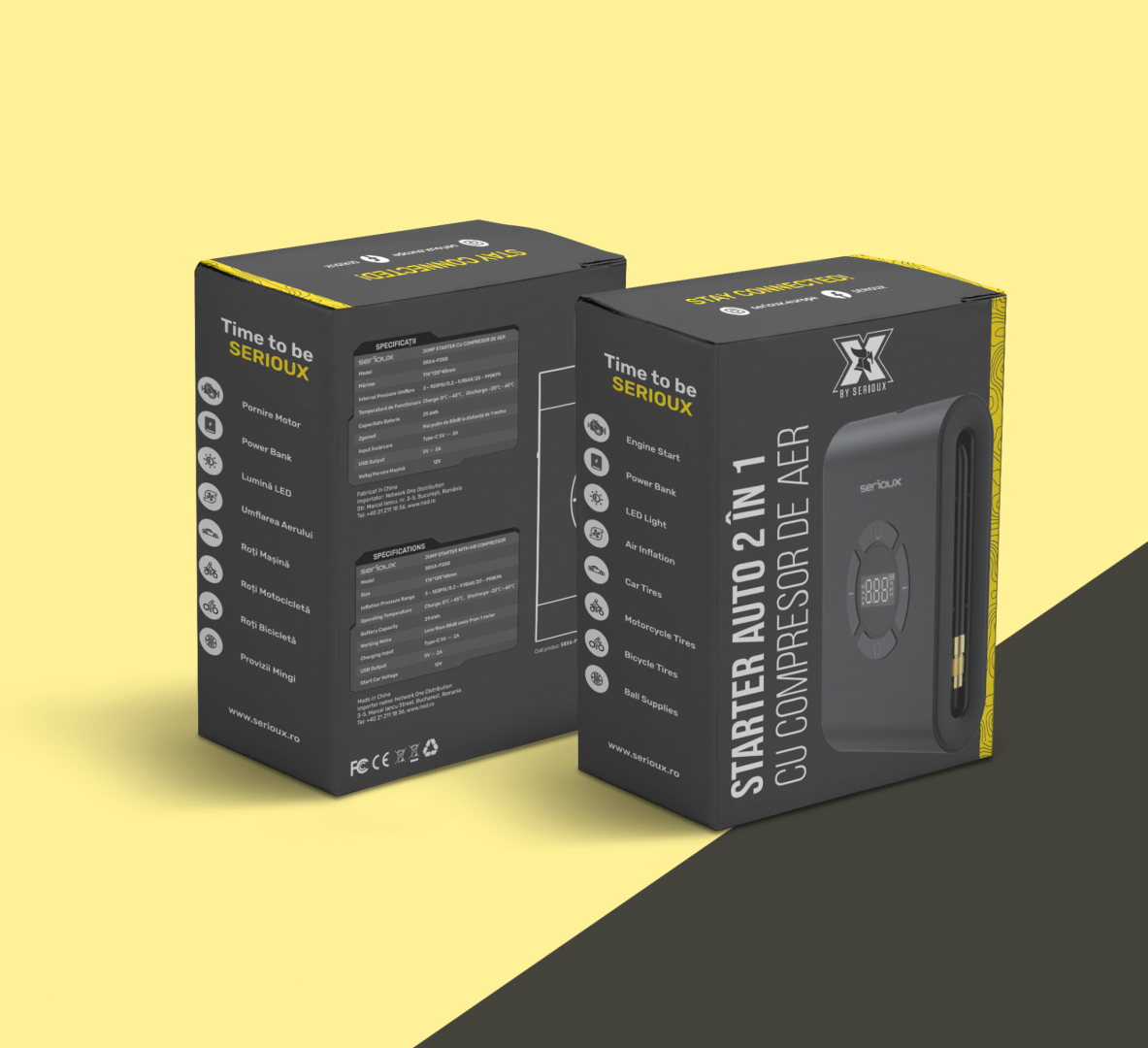 Starter Auto SERIOUX cu Compresor de Aer SRXA-P200 - imagine 2