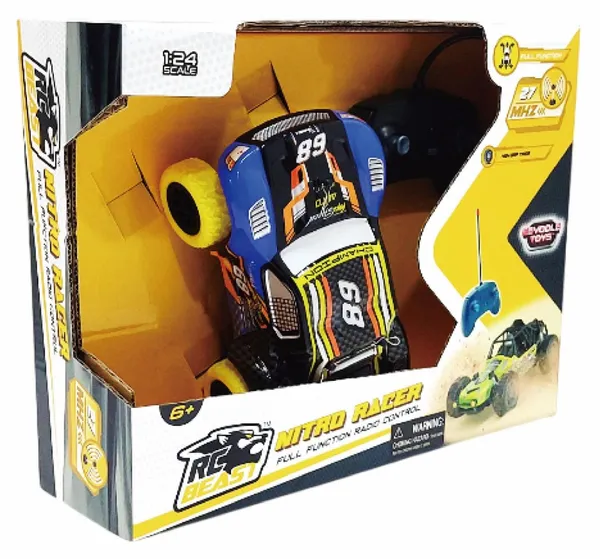 Mașinuță cu Telecomandă CEVODLE Nitro Racer Scara 1/24 19cm Albastru - imagine 2