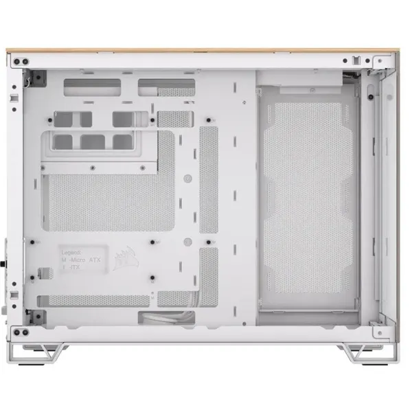 Carcasa CORSAIR 2500X Micro ATX Dual Chamber White/Bamboo Wood - imagine 2
