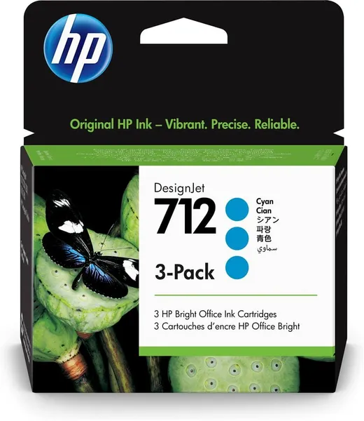 Cartuș HP 712 Cyan 29 ml Original Tri-Pack 3ED77A