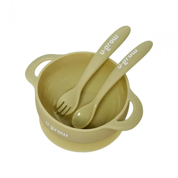 Set hrănire bebeluși U-GROW Olive Silicon - imagine 2