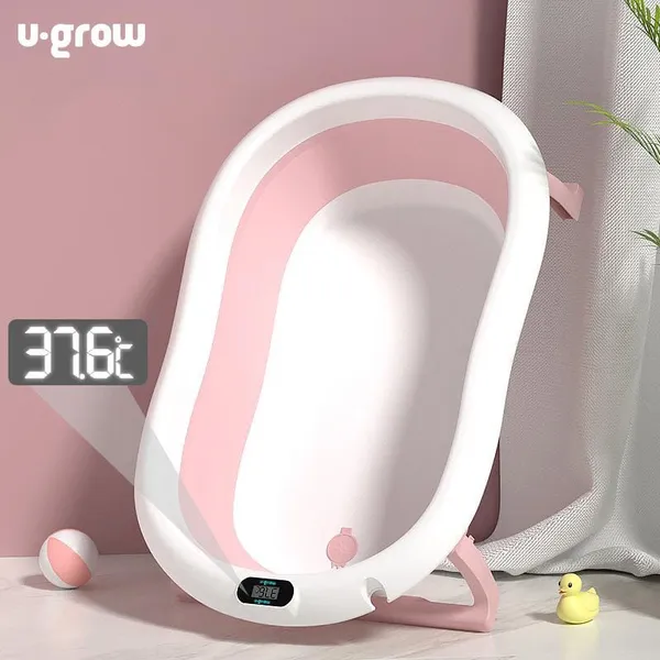 Cădiță Pliabilă U-GROW cu Termometru și Pernuță Roz - imagine 7