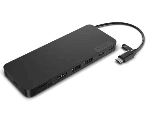Docking Station LENOVO USB-C Slim Travel Dock Negru - imagine 6