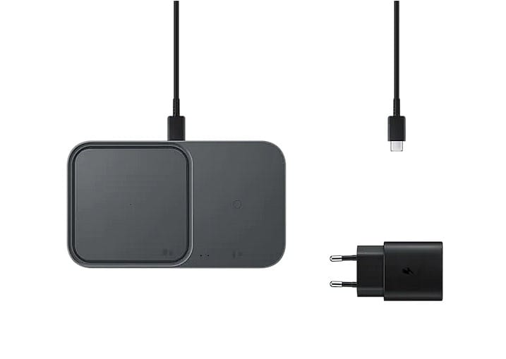 Încărcător Wireless SAMSUNG Duo 15W cu Adaptor 25W și Cablu USB-C Negru EP-P5400TBEGEU