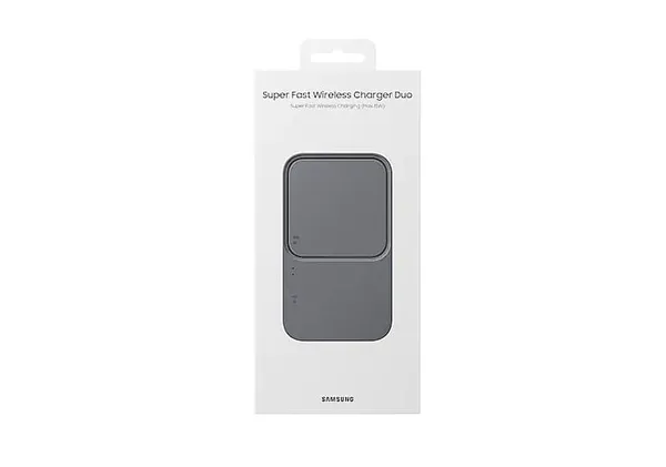 Încărcător Wireless SAMSUNG Duo 15W cu Adaptor 25W și Cablu USB-C Negru EP-P5400TBEGEU - imagine 3