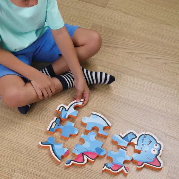 Puzzle Maxi PUEDO TOYS 10 Piese Albastru - imagine 3