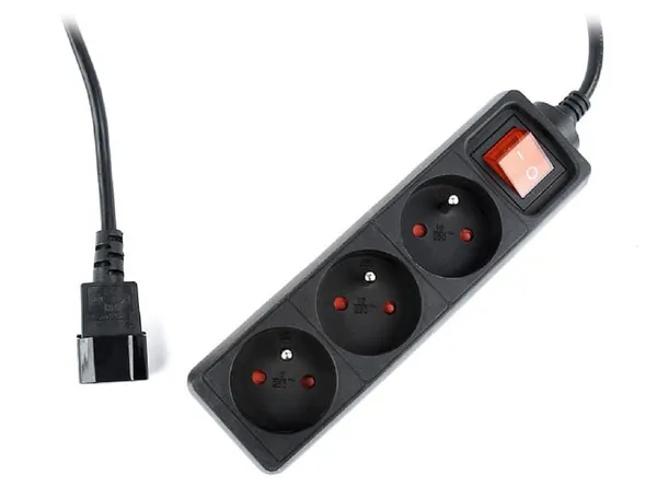 Prelungitor GEMBIRD EG-PSU3F-01 Schuko x 3 IEC C13 10A Negru