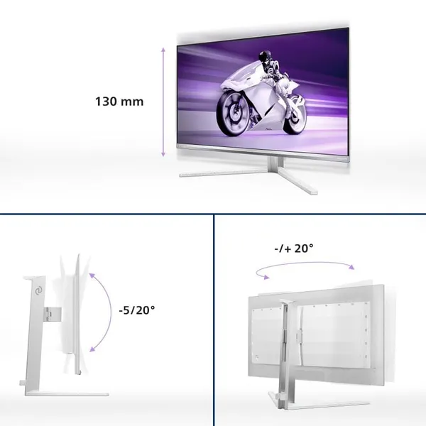 Monitor PHILIPS Evnia 8000 27M2N8500/00 QD-OLED 27 inch 2560x1440 Alb