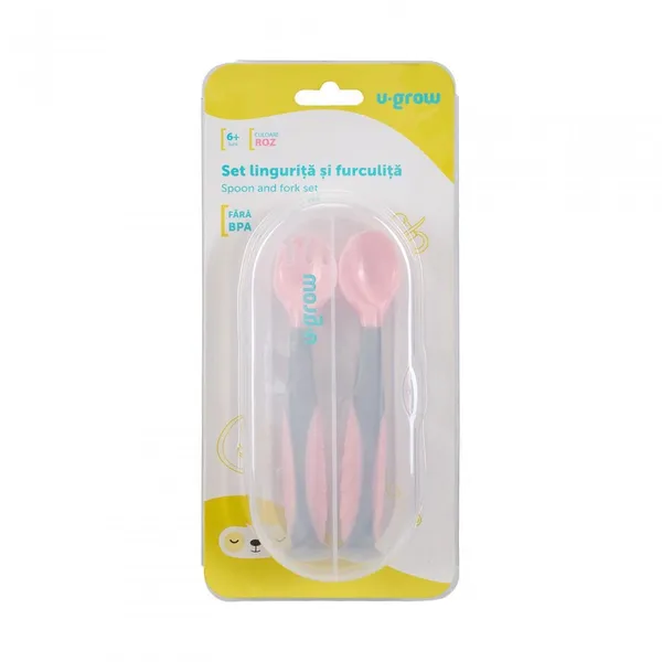 Set Linguriță și Furculiță U-GROW Roz UG-218PK - imagine 4