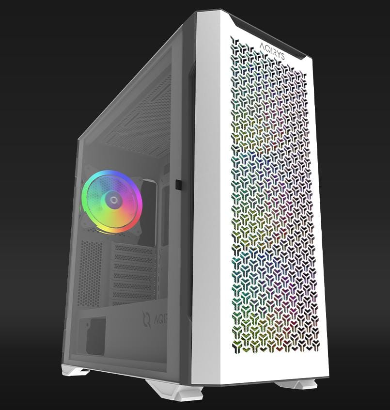 Carcasă PC AQIRYS AQUILLA Mid Tower ARGB Alb Tempered Glass