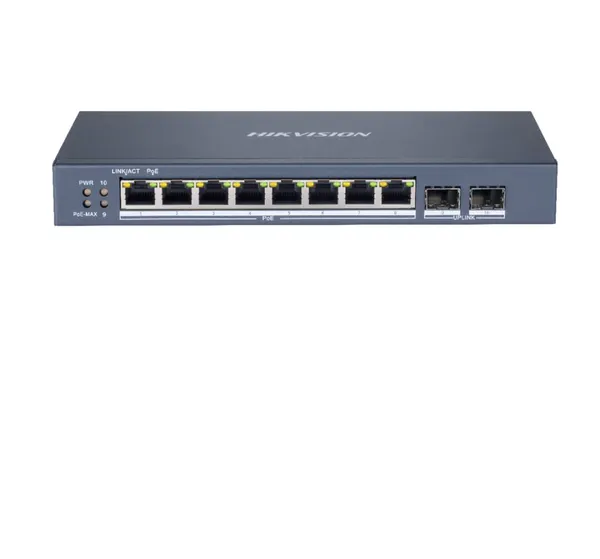 Switch HIKVISION DS-3E1510P-SI 8 Porturi PoE Gigabit Managed - imagine 2
