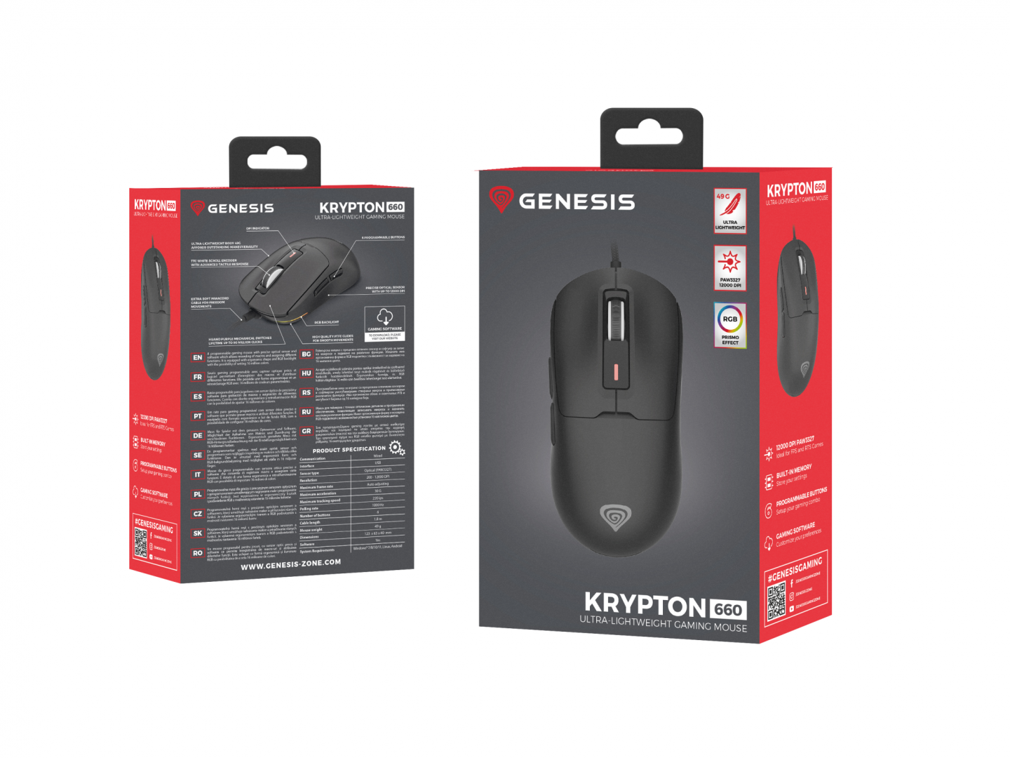 Mouse Gaming GENESIS Krypton 660 12000 DPI RGB USB Negru - imagine 12