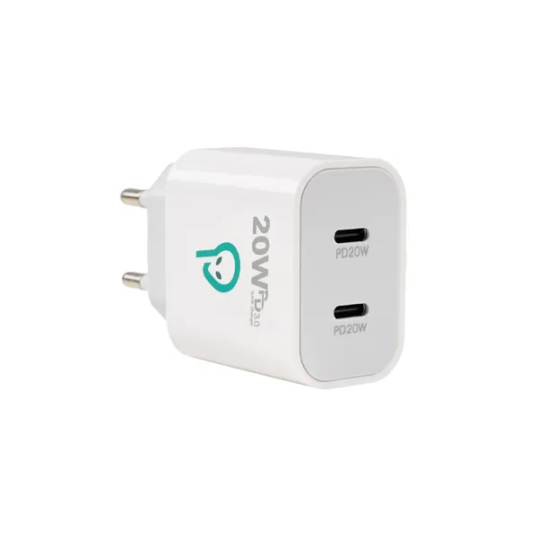 Încărcător rețea SPACER 2x USB Type-C PD 20W
