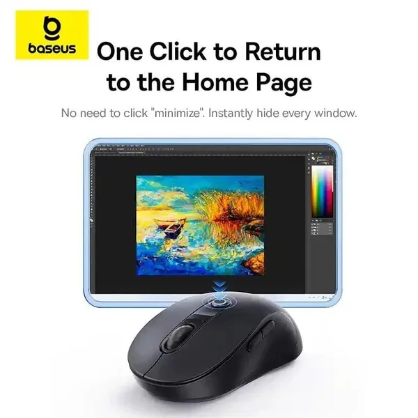 Mouse BASEUS F02 Wireless Bluetooth Optic Silent Click Negru - imagine 5