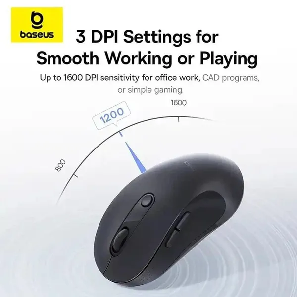 Mouse BASEUS F02 Wireless Bluetooth Optic Silent Click Negru