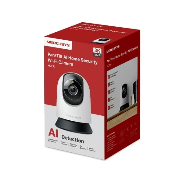 Cameră de Supraveghere MERCUSYS MC230 Wi-Fi Pan/Tilt 3K Audio Bidirecțional - imagine 8