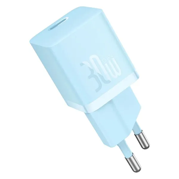 Încărcător Rețea BASEUS Mini GaN5 30W USB-C Albastru CCGN070603 - imagine 3