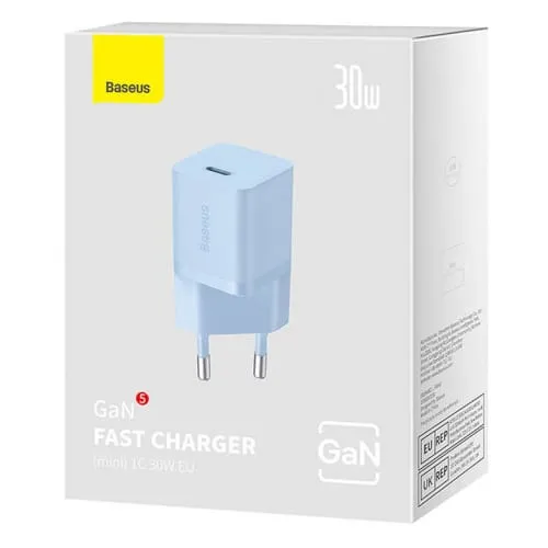 Încărcător Rețea BASEUS Mini GaN5 30W USB-C Albastru CCGN070603 - imagine 6