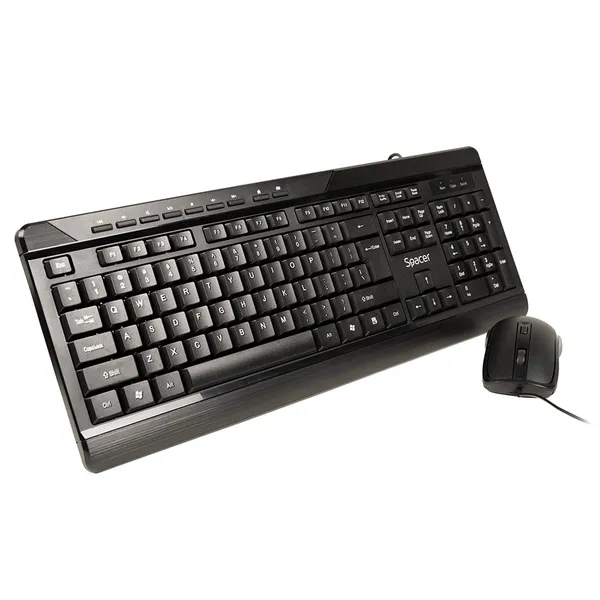 Kit Tastatură și Mouse SPACER Spaceer 104+9 taste 1600dpi Negru - imagine 1