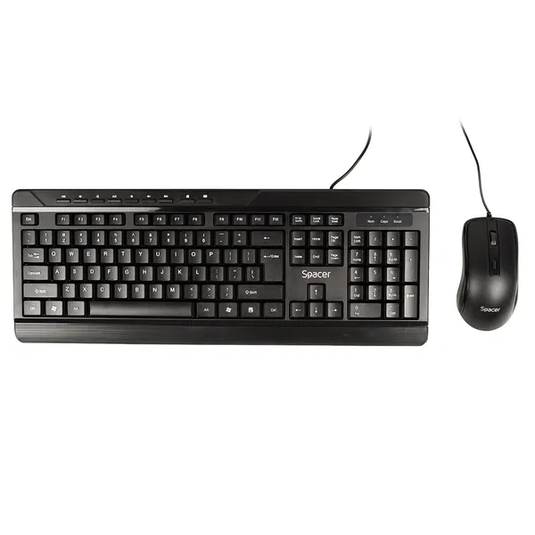 Kit Tastatură și Mouse SPACER Spaceer 104+9 taste 1600dpi Negru - imagine 2