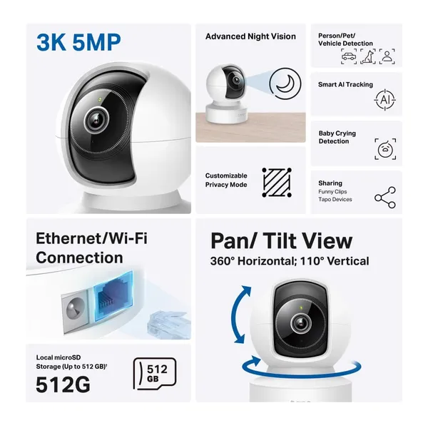 Cameră de supraveghere TP-LINK Tapo C232 Wi-Fi 5MP - imagine 4