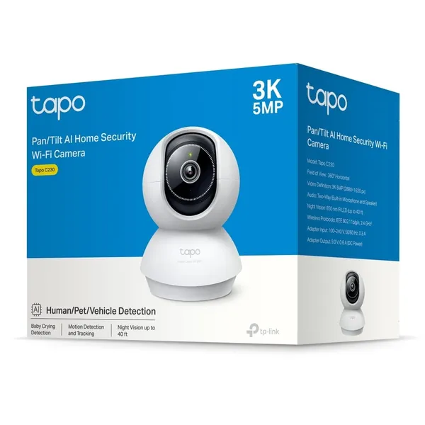 Cameră Supraveghere TP-LINK Tapo C230 Pan/Tilt Wi-Fi 5MP - imagine 10