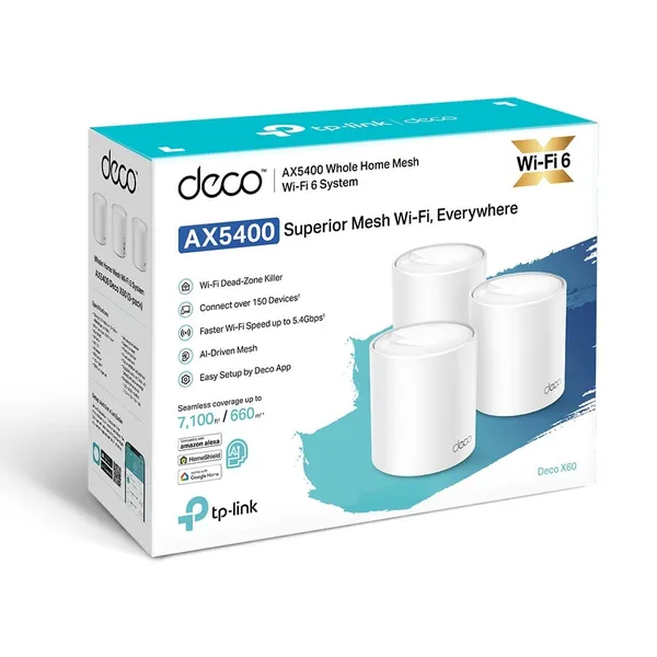 Sistem Mesh TP-LINK Deco X60 3-pack AX3000 Wi-Fi 6 - imagine 7