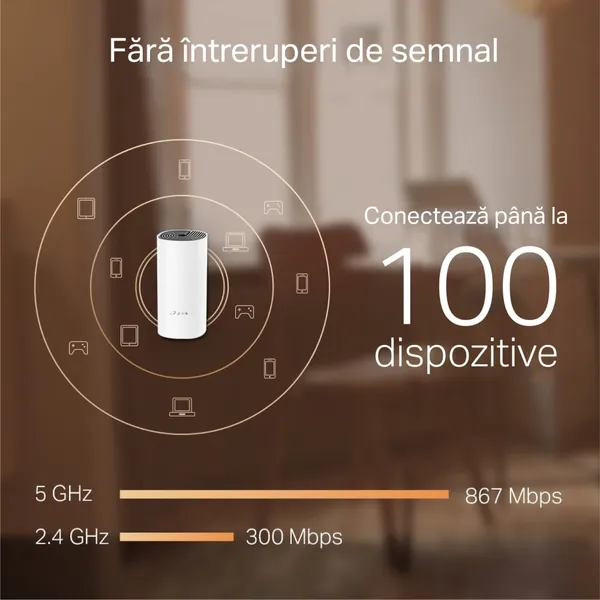 Sistem Wi-Fi Mesh TP-Link Deco M4 (2-pack) – AC1200 Gigabit Dual-Band - imagine 6