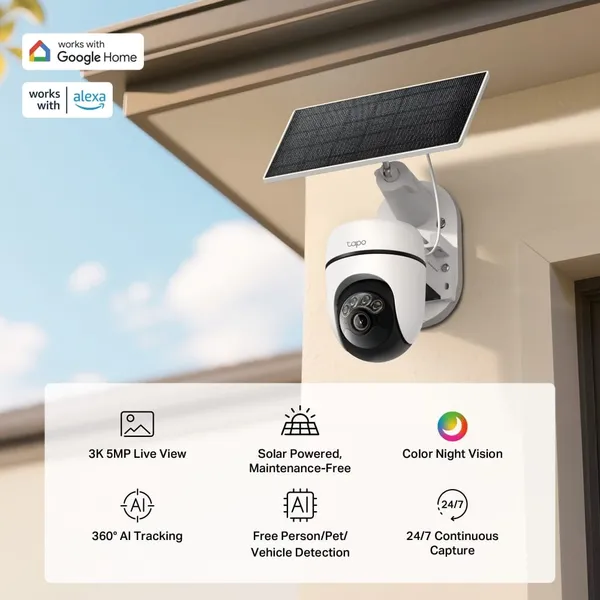 Cameră de supraveghere TP-LINK TAPO C630 KIT Pan/Tilt Solar 5MP - imagine 3