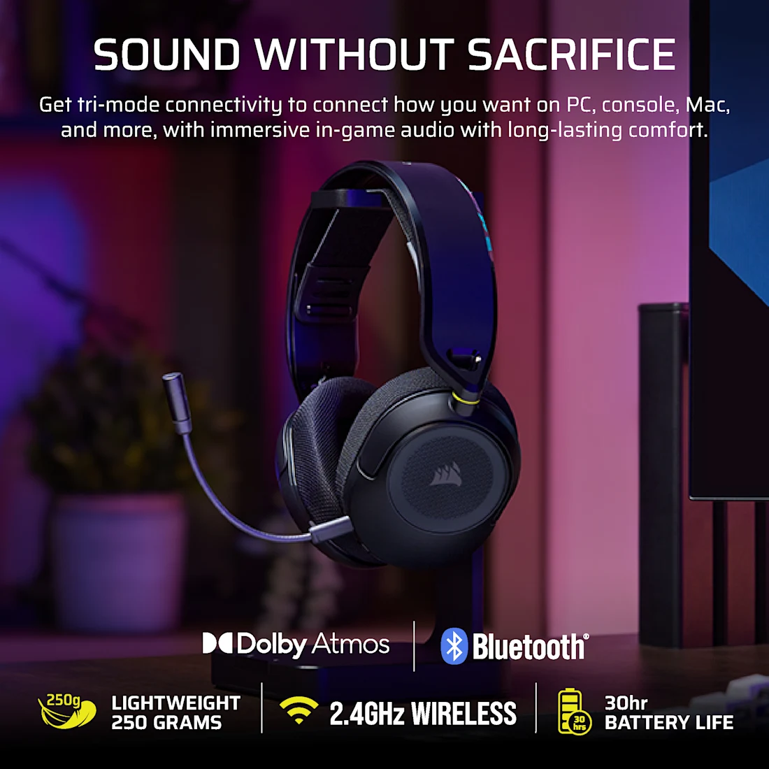 Casti Gaming Corsair HS35 v3 Wireless Carbon - imagine 2