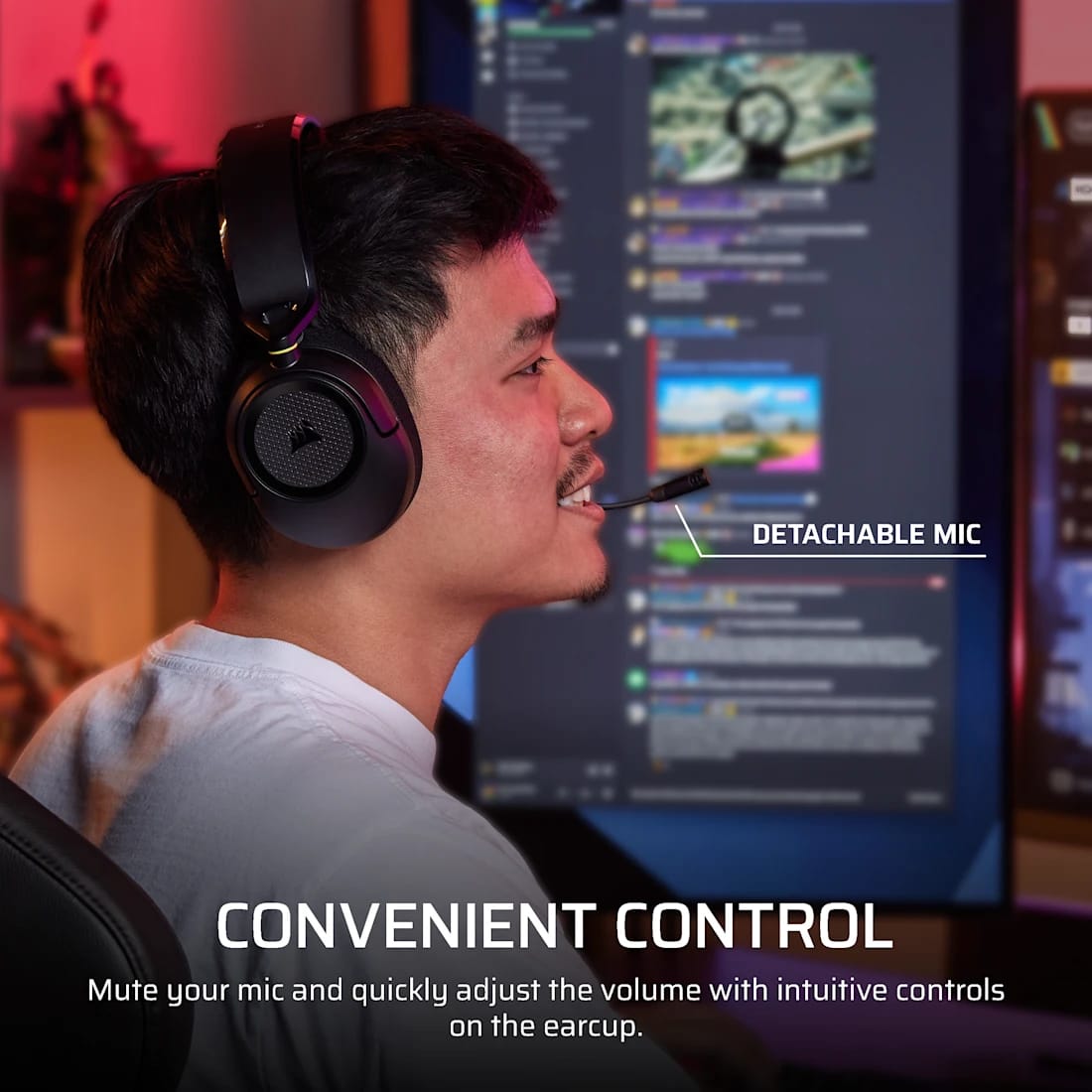 Casti Gaming Corsair HS35 v3 Wireless Carbon - imagine 8