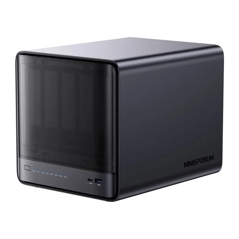 Mini PC MINIS FORUM NAS N5 Pro AMD Ryzen AI 9 HX Pro 370 32GB 128GB - imagine 2