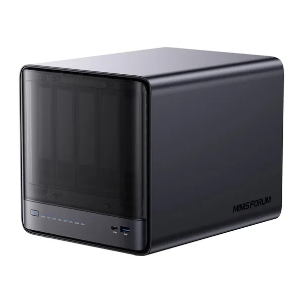 Mini PC MINIS FORUM NAS N5 Pro AMD Ryzen AI 9 HX Pro 370 32GB 128GB - imagine 2