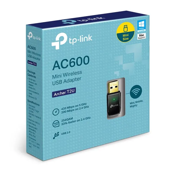Adaptor Wireless TP-LINK Archer T2U AC600 Dual-band USB 2.0 - imagine 6