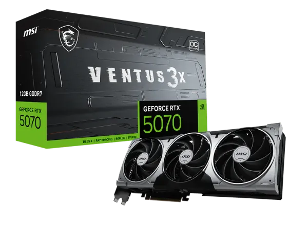 Placă Video MSI GeForce RTX 5070 12GB VENTUS 3X OC Negru