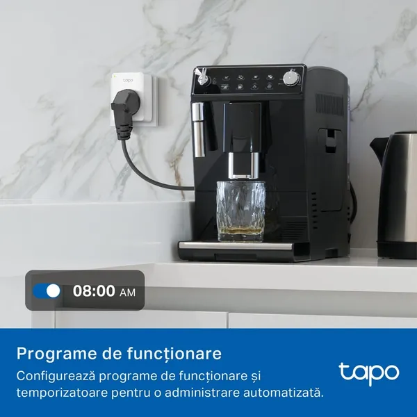 Priză inteligentă TP-LINK Tapo P100M Matter WiFi Alb - imagine 5